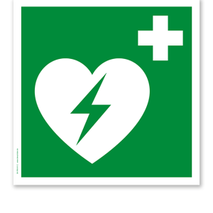 Rettungszeichen Automatisierter externer Defibrillator nach DIN EN ISO 7010 - E 010