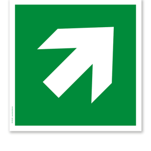 Rettungszeichen Richtungsangabe diagonal nach DIN EN ISO 7010