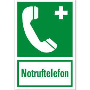 Rettungszeichen Notruftelefon nach BGV A8 - E07 - Kombi