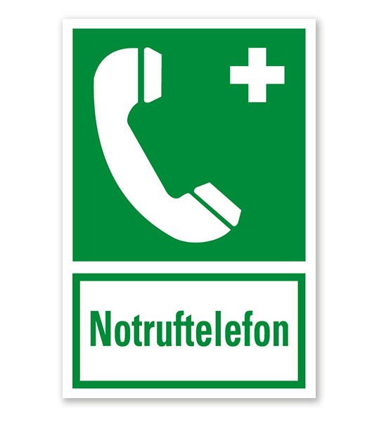 Rettungszeichen Notruftelefon nach BGV A8 - E07 - Kombi