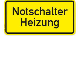 Textschild Notschalter Heizung