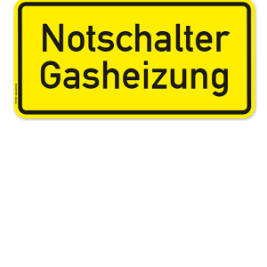 Textschild Notschalter Gasheizung