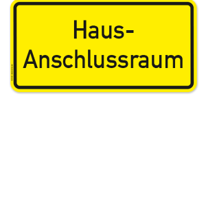 Textschild Hausanschlussraum