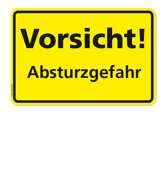 Textschild Vorsicht - Grube