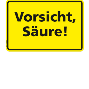 Textschild Vorsicht - Säure