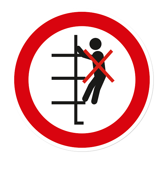 Verbotszeichen Regale besteigen verboten