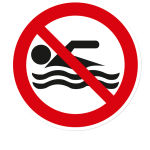 Verbotszeichen Schwimmen verboten nach DIN ISO 20712 - WSP002