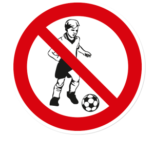 Verbotszeichen Fußball spielen verboten 2