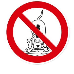 Verbotszeichen Keine Wasserstelle für Hunde