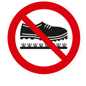 Verbotszeichen Schuhe säubern verboten