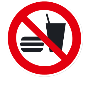 Verbotszeichen Essen und Trinken verboten nach DIN EN ISO 7010 - P 022