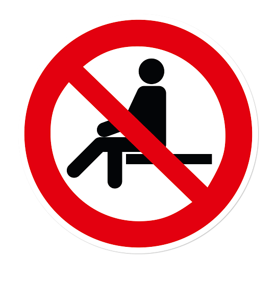 Verbotszeichen Sitzen verboten nach DIN EN ISO 7010 - P 018
