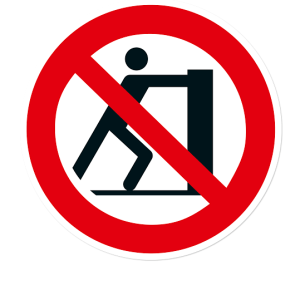 Verbotszeichen Schieben verboten nach DIN EN ISO 7010 - P 017