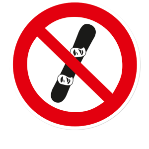 Verbotszeichen Keine Snowboards erlaubt
