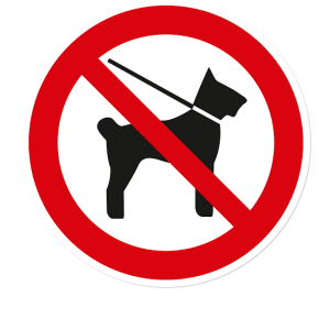 Verbotszeichen Für Hunde verboten – auch an der Leine