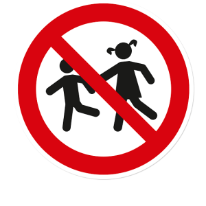 Verbotszeichen Kein Zutritt für Kinder