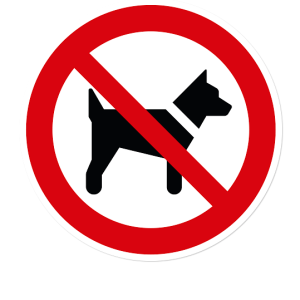 Verbotszeichen Mitführen von Hunden verboten nach DIN EN ISO 7010 - P 021
