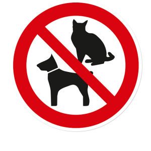Verbotszeichen Hunde und Katzen verboten