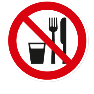 Verbotszeichen Essen und Trinken verboten nach BGV A8 - P19