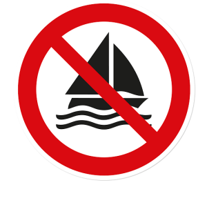 Verbotszeichen Segeln verboten nach DIN ISO 20712 - WSP006
