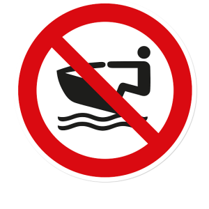 Verbotszeichen Jet-Ski verboten nach DIN ISO 20712 - WSP010