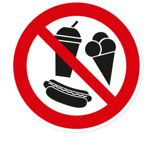 Verbotszeichen Essen und Trinken verboten