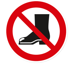 Verbotszeichen Schuhe / Stiefel verboten