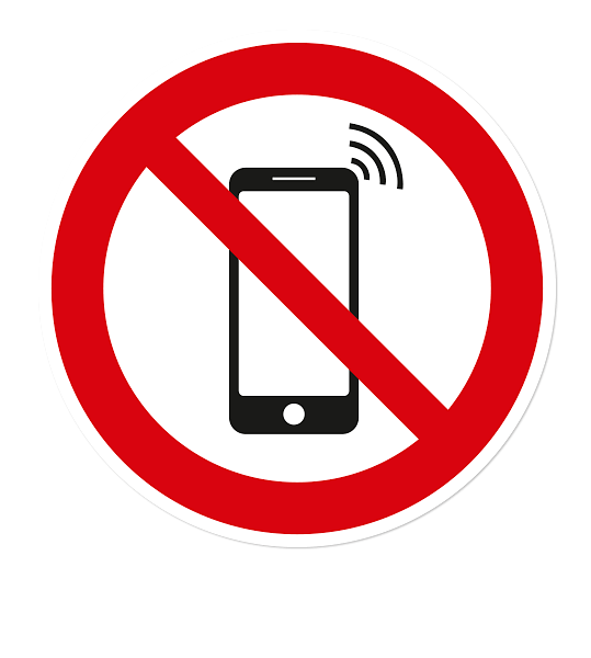Verbotszeichen Handy benutzen verboten