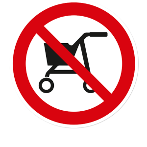 Verbotszeichen Rollator abstellen verboten