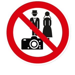 Verbotszeichen Hochzeitsfotografie verboten