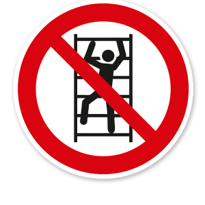 Verbotszeichen Aufsteigen / Klettern verboten nach DIN EN ISO 7010 - P 009