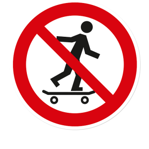 Verbotszeichen Skateboarden verboten