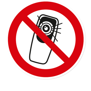 Verbotszeichen Fotohandy benutzen verboten