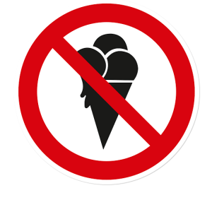 Verbotszeichen Eis essen verboten