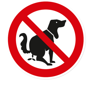 Verbotszeichen Hunde dürfen hier nicht koten / kein Hundeklo
