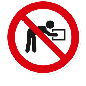 Verbotszeichen Nicht gebückt heben / arbeiten