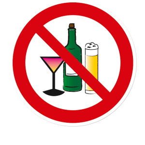 Verbotszeichen Genuss von Alkohol verboten
