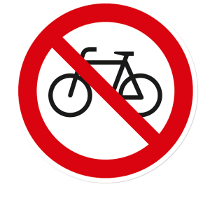 Verbotszeichen Fahrradfahren verboten