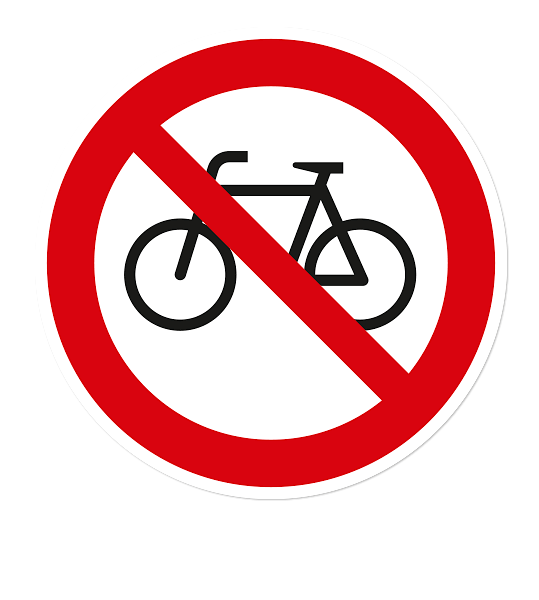 Verbotszeichen Fahrradfahren verboten
