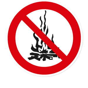 Verbotszeichen Feuer entzünden verboten