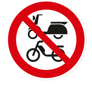 Verbotszeichen Für Roller und Mofas verboten