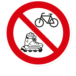 Verbotszeichen Inline-Skating und Fahrradfahren verboten