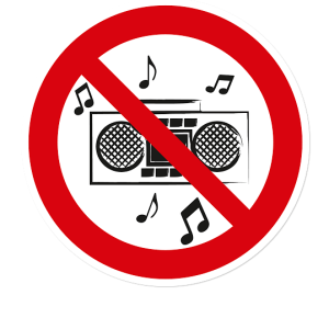 Verbotszeichen Laute Musik verboten