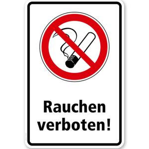 Verbotsschild Rauchen verboten