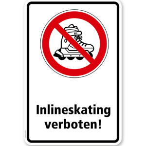 Verbotsschild Inlineskating verboten