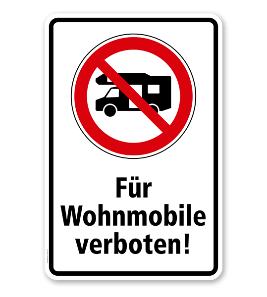 Verbotsschild Für Wohnmobile verboten