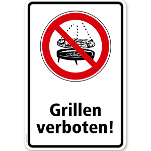 Verbotsschild Grillen verboten
