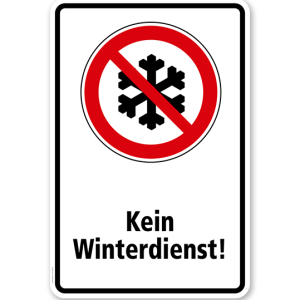 Verbotsschild Kein Winterdienst