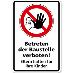 Verbotsschild Betreten der Baustelle verboten