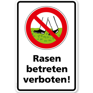 Verbotsschild Rasen betreten verboten 2
